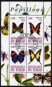 Chad 2010 Butterflies #2 perf sheetlet containing 4 values fine cto used
