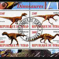 Chad 2010 Dinosaurs #2 perf sheetlet containing 4 values fine cto used