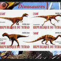 Chad 2010 Dinosaurs #2 imperf sheetlet containing 4 values unmounted mint
