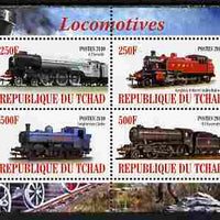 Chad 2010 Steam Locomotives perf sheetlet containing 4 values unmounted mint