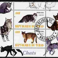 Chad 2010 Cats #3 perf sheetlet containing 2 values fine cto used