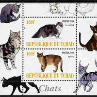 Chad 2010 Cats #3 perf sheetlet containing 2 values unmounted mint