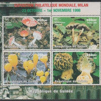 Guinea - Conakry 1998 Italia '98 Stamp Exhibition - Fungi perf sheetlet containing 4 values unmounted mint.,Note this item is privately produced and is offered purely on its thematic appeal