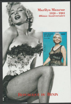 Benin 2002 Marilyn Monroe perf s/sheet containing 1 value unmounted mint. Note this item is privately produced and is offered purely on its thematic appeal, it has no postal validity