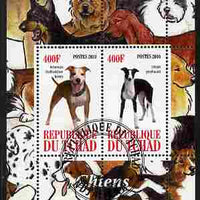 Chad 2010 Dogs #2 perf sheetlet containing 2 values fine cto used