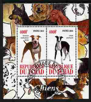 Chad 2010 Dogs #2 perf sheetlet containing 2 values fine cto used