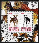Chad 2010 Dogs #2 perf sheetlet containing 2 values unmounted mint