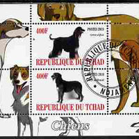 Chad 2010 Dogs #3 perf sheetlet containing 2 values fine cto used