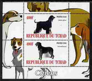 Chad 2010 Dogs #3 perf sheetlet containing 2 values unmounted mint
