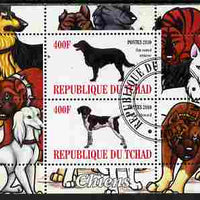 Chad 2010 Dogs #4 perf sheetlet containing 2 values fine cto used