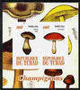Chad 2010 Mushrooms #1 imperf sheetlet containing 2 values unmounted mint