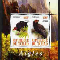 Chad 2010 Birds of Prey #1 perf sheetlet containing 2 values unmounted mint