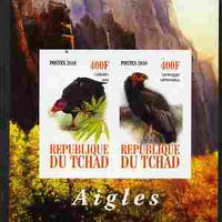 Chad 2010 Birds of Prey #1 imperf sheetlet containing 2 values unmounted mint