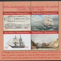 Madagascar 2020 Darwin & HMS Beagle perf sheetlet containing 4 values unmounted mint