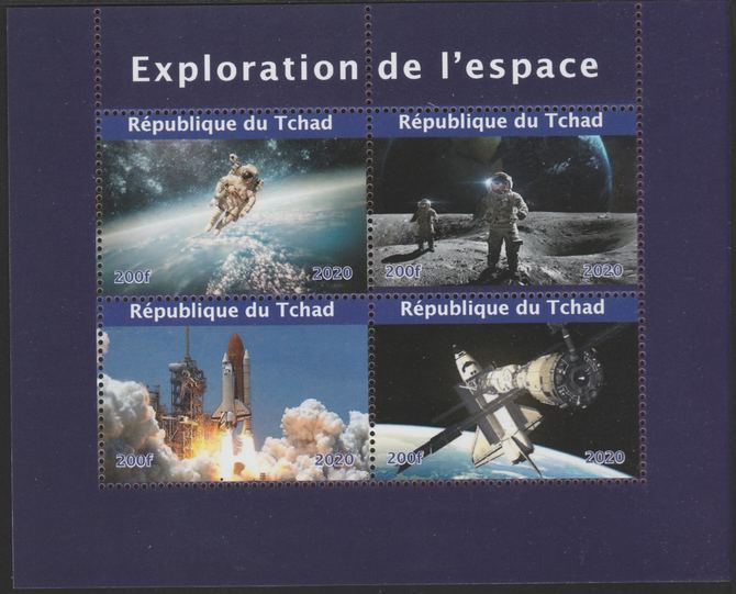 Chad 2020 Space Exploration perf sheetlet containing 4 values unmounted mint