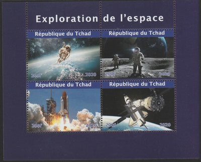 Chad 2020 Space Exploration perf sheetlet containing 4 values unmounted mint