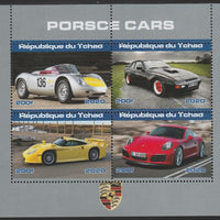 Chad 2020 Porsche Cars perf sheetlet containing 4 values unmounted mint