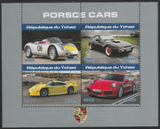 Chad 2020 Porsche Cars perf sheetlet containing 4 values unmounted mint