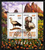 Chad 2010 Birds of Prey #2 perf sheetlet containing 2 values fine cto used