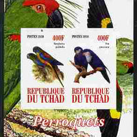 Chad 2010 Parrots #1 imperf sheetlet containing 2 values unmounted mint