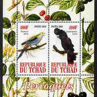 Chad 2010 Parrots #2 perf sheetlet containing 2 values unmounted mint