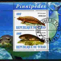 Chad 2010 Seals #1 perf sheetlet containing 2 values fine cto used