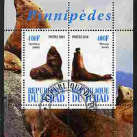 Chad 2010 Seals #2 perf sheetlet containing 2 values fine cto used