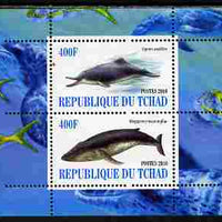 Chad 2010 Whales & Dolphins perf sheetlet containing 2 values unmounted mint