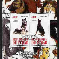 Chad 2010 Dogs #5 perf sheetlet containing 2 values fine cto used