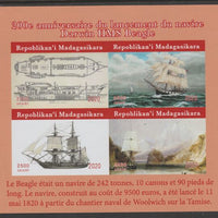 Madagascar 2020 Darwin & HMS Beagle imperf sheetlet containing 4 values unmounted mint