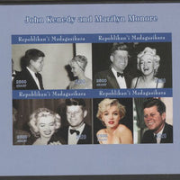 Madagascar 2020 John Kennedy & Marilyn Monroe imperf sheetlet containing 4 values unmounted mint