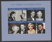 Madagascar 2020 John Kennedy & Marilyn Monroe imperf sheetlet containing 4 values unmounted mint