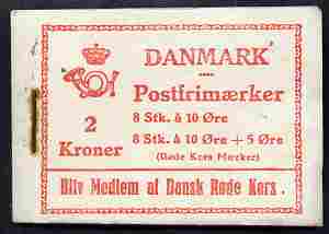 Denmark 1939 Numeral & Queen Alexandrine 2k booklet, rusting around staple otherwise complete and fine SG SB21