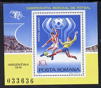 Rumania 1978 Football World Cup m/sheet Mi BL 149