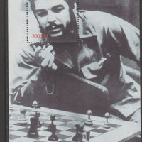 Turkmenistan Dr Ernesto 'Che' Guevara playing Chess perf souvenir sheet containing 1 value unmounted mint. Note this item is privately produced and is offered purely on its thematic appeal