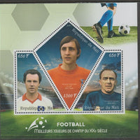 Mali 2019 Football Champions #1 perf sheet containing three shaped values unmounted mint