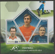 Mali 2019 Football Champions #1 perf sheet containing three shaped values unmounted mint