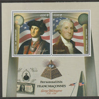 Congo 2019 Freemasons - George Washington perf sheet containing two values unmounted mint