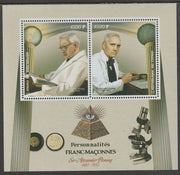 Congo 2019 Freemasons - Alexander Fleming perf sheet containing two values unmounted mint