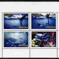 Angola 2004 Whales perf sheetlet containing 4 values unmounted mint. Note this item is privately produced and is offered purely on its thematic appeal