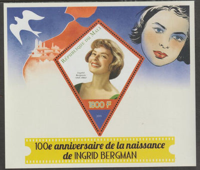 Mali 2015 Birth Centenary of Ingrid Bergman perf deluxe sheet containing one diamond shaped value unmounted mint