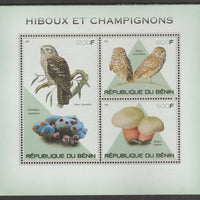 Benin 2015 Owls & Fungi perf sheet containing three values unmounted mint