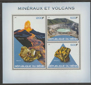 Benin 2015 Minerals & Volcanoes perf sheet containing three values unmounted mint