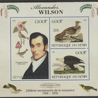 Benin 2016 Alexander Wilson - Birds perf sheet containing three values unmounted mint