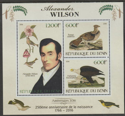 Benin 2016 Alexander Wilson - Birds perf sheet containing three values unmounted mint