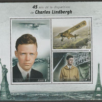 Madagascar 2019 Charles Lindbergh 45th Death Anniversary perf sheet containing three values unmounted mint