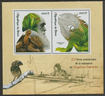 Benin 2019 Charles Darwin 210th Birth Anniversary perf sheet containing two values unmounted mint