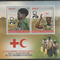 Ivory Coast 2016 Red Cross perf sheet containing two values unmounted mint