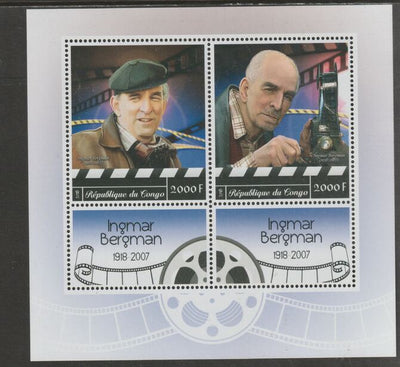 Congo 2018 Ingmar Bergman perf sheet containing two values plus two labels unmounted mint