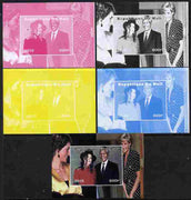 Mali 2010 Princess Diana #1 individual deluxe sheetlet (Stamp shows M Jackson with Nelson Mandela) - the set of 5 imperf progressive proofs comprising the 4 individual colours plus all 4-colour composite, unmounted mint